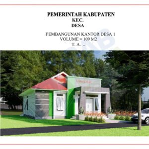 Paket Pembangunan Kantor Desa 1 lengkap beserta RAB, gambar AutoCAD, PDF, dan Sketchup siap digunakan