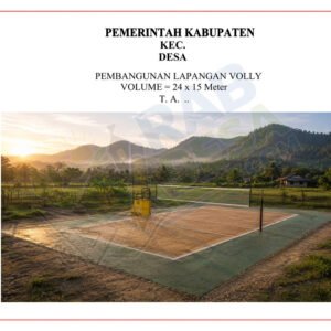 Paket Pembangunan Lapangan Volly lengkap beserta RAB, gambar AutoCAD, PDF, dan Sketchup siap digunakan