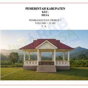 Desain Tribun Lapangan Desa lengkap beserta RAB, gambar AutoCAD, PDF, dan Sketchup siap digunakan