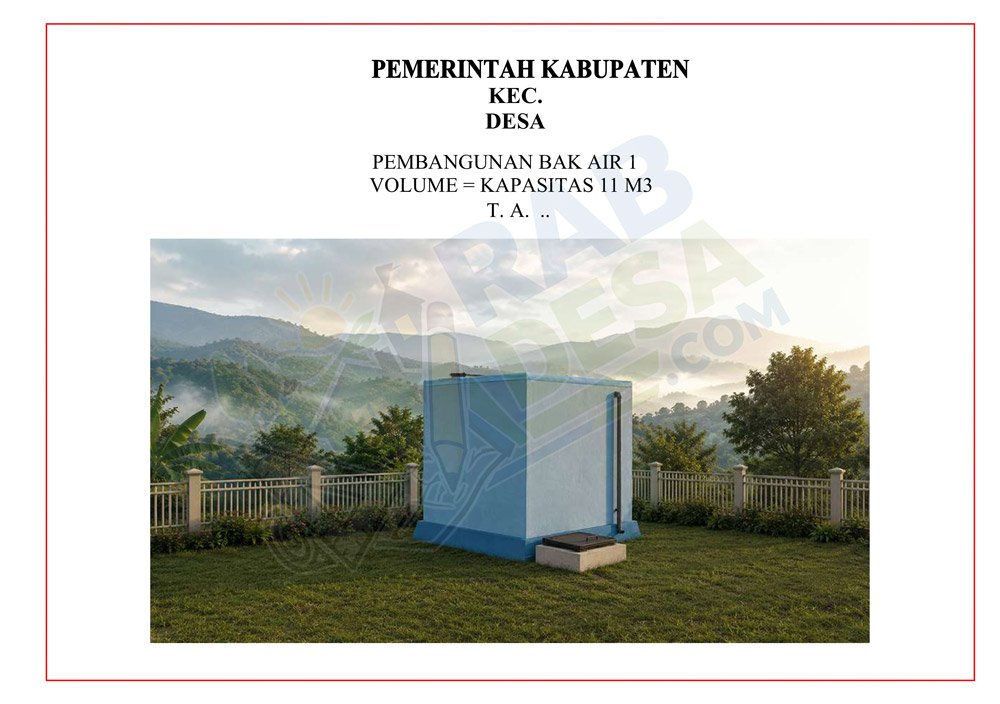 Gambar bak air beton untuk pembangunan bak penampungan air beton lengkap dengan desain konstruksi