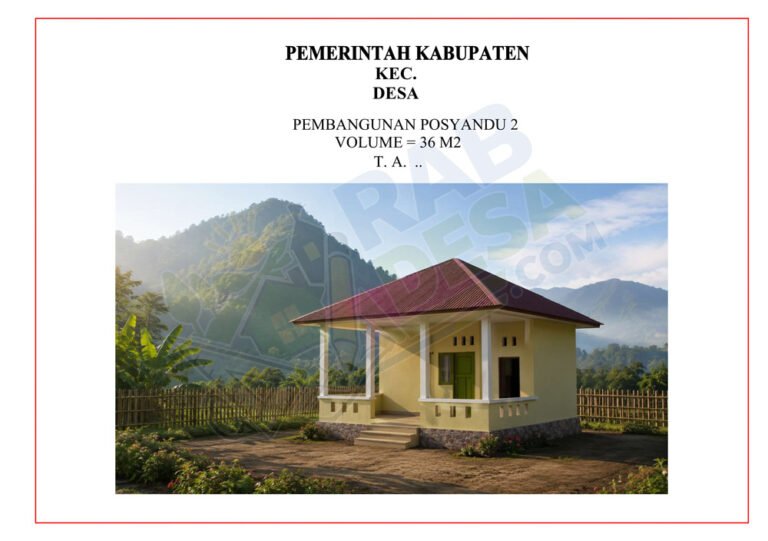 Desain gedung posyandu desa untuk rencana pembangunan