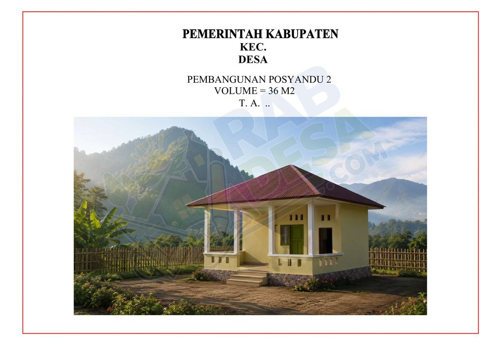 Desain gedung posyandu desa untuk rencana pembangunan