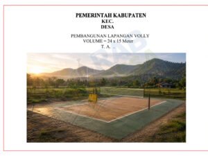 Desain lapangan voli lengkap dengan RAB pembangunan menggunakan dana desa