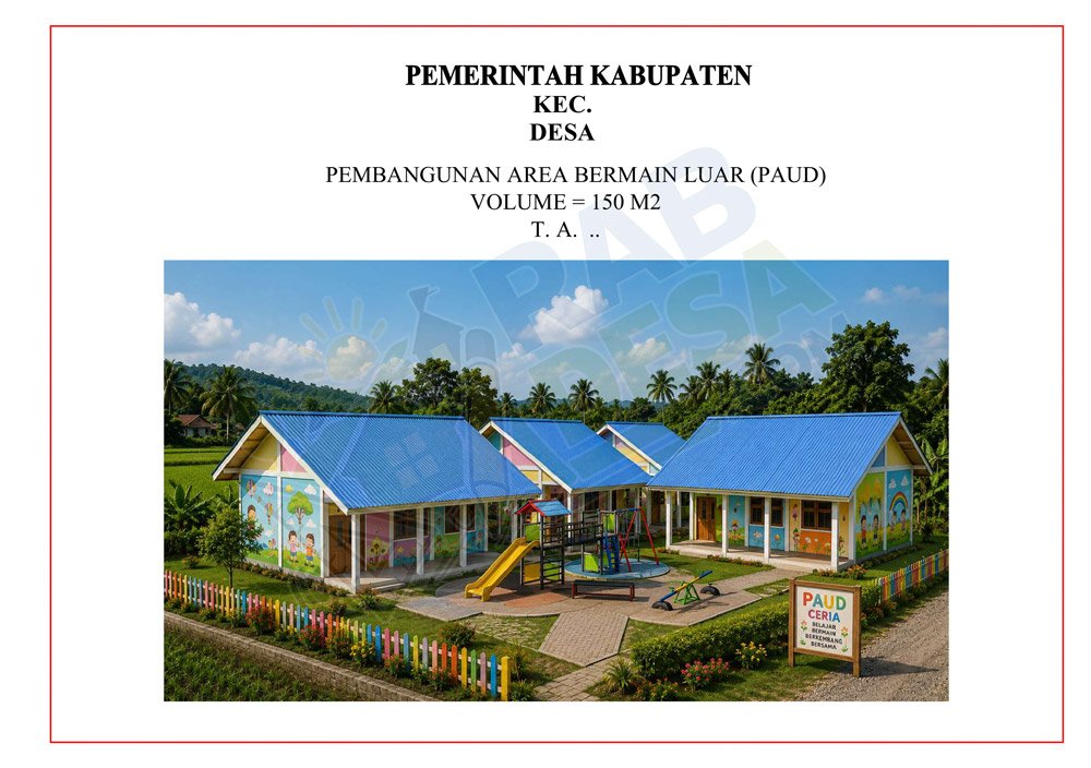 Gambar area bermain luar PAUD untuk aktivitas anak