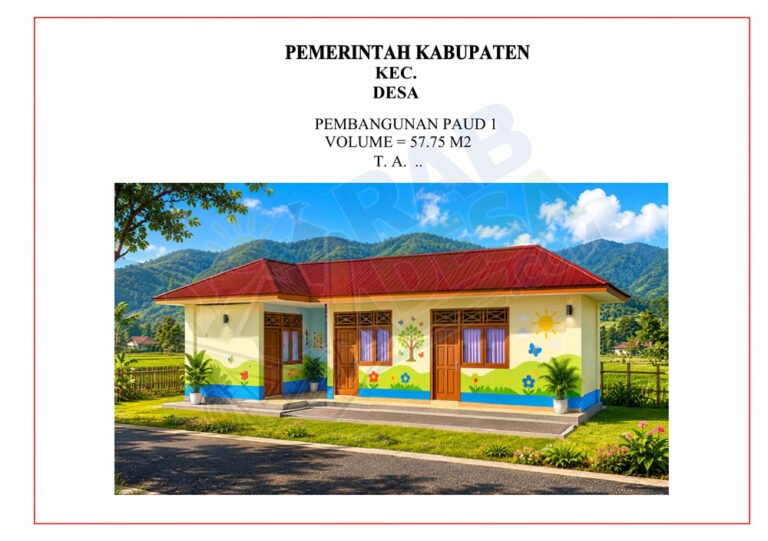 Gambar gedung PAUD untuk pembangunan lengkap dengan RAB