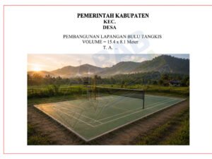 Gambar lapangan badminton outdoor dengan desain dan ukuran lapangan bulu tangkis