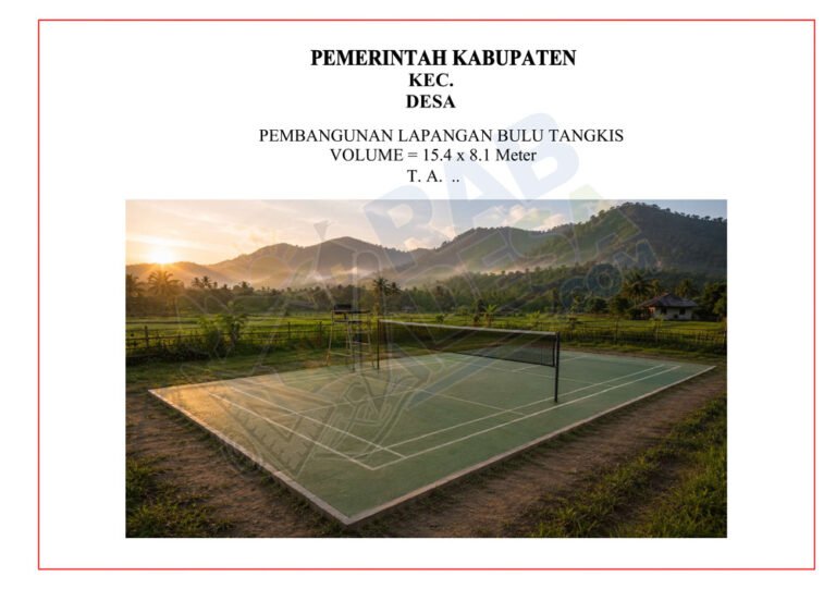 Gambar lapangan badminton outdoor dengan desain dan ukuran lapangan bulu tangkis