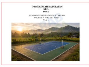 Gambar lapangan sepak takraw untuk pembangunan fasilitas olahraga desa