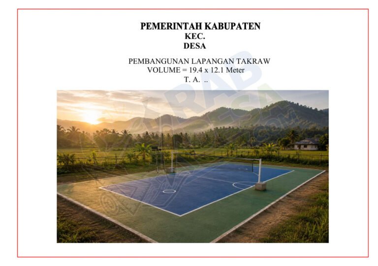 Gambar lapangan sepak takraw untuk pembangunan fasilitas olahraga desa