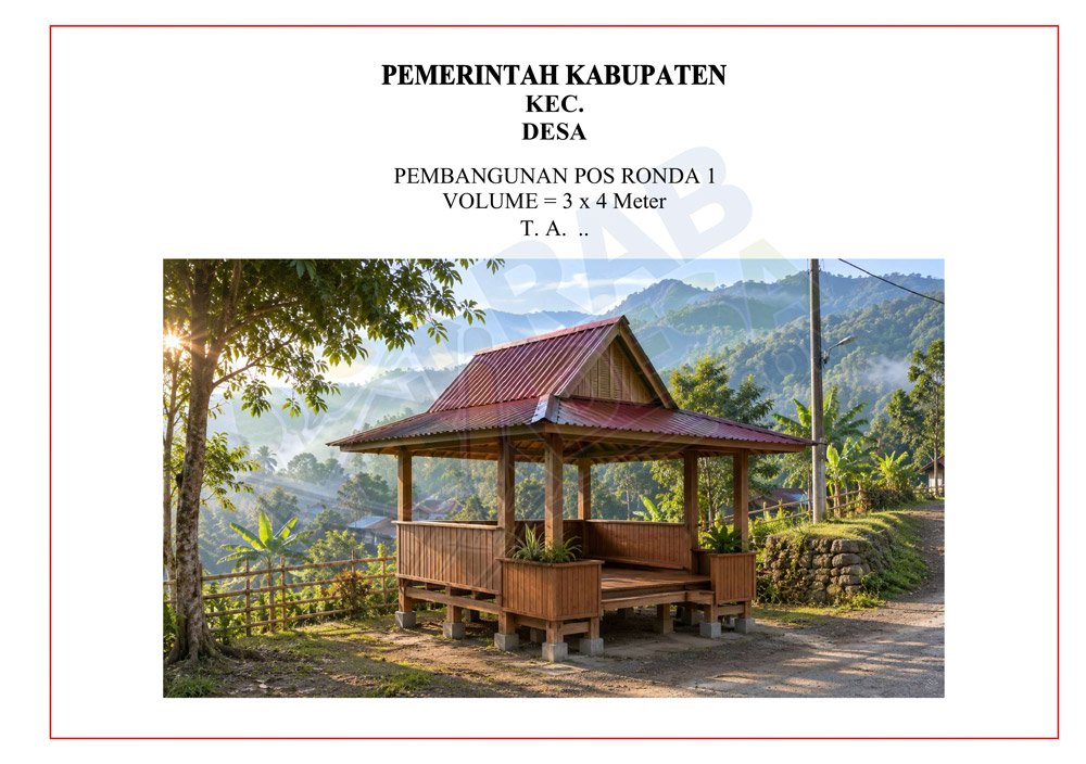 Gambar pos ronda dan pos kamling untuk pembangunan desa