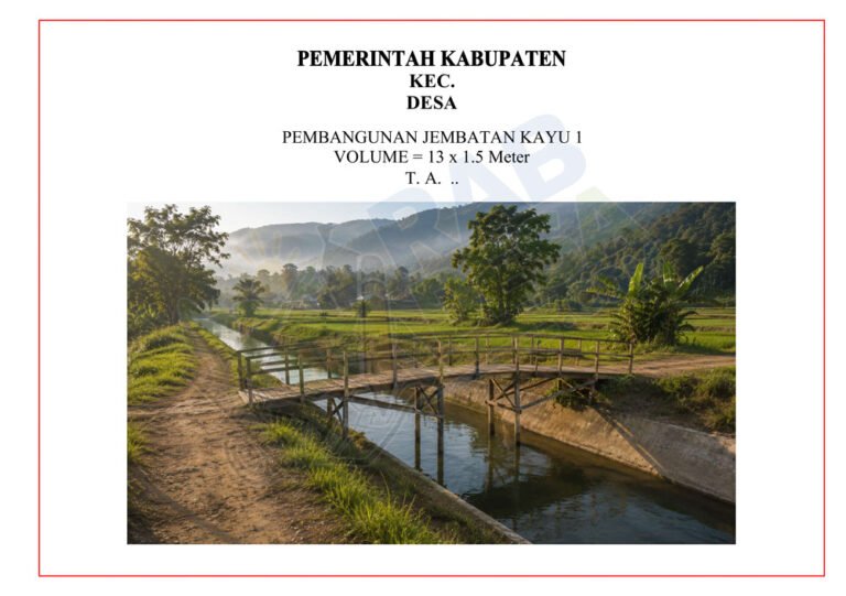 Desain jembatan kayu untuk pembangunan desa