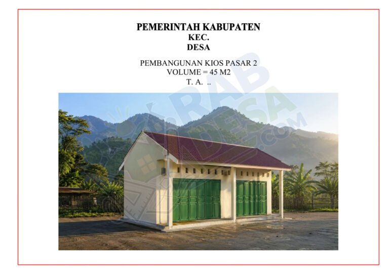 Desain kios pasar sederhana untuk pembangunan desa