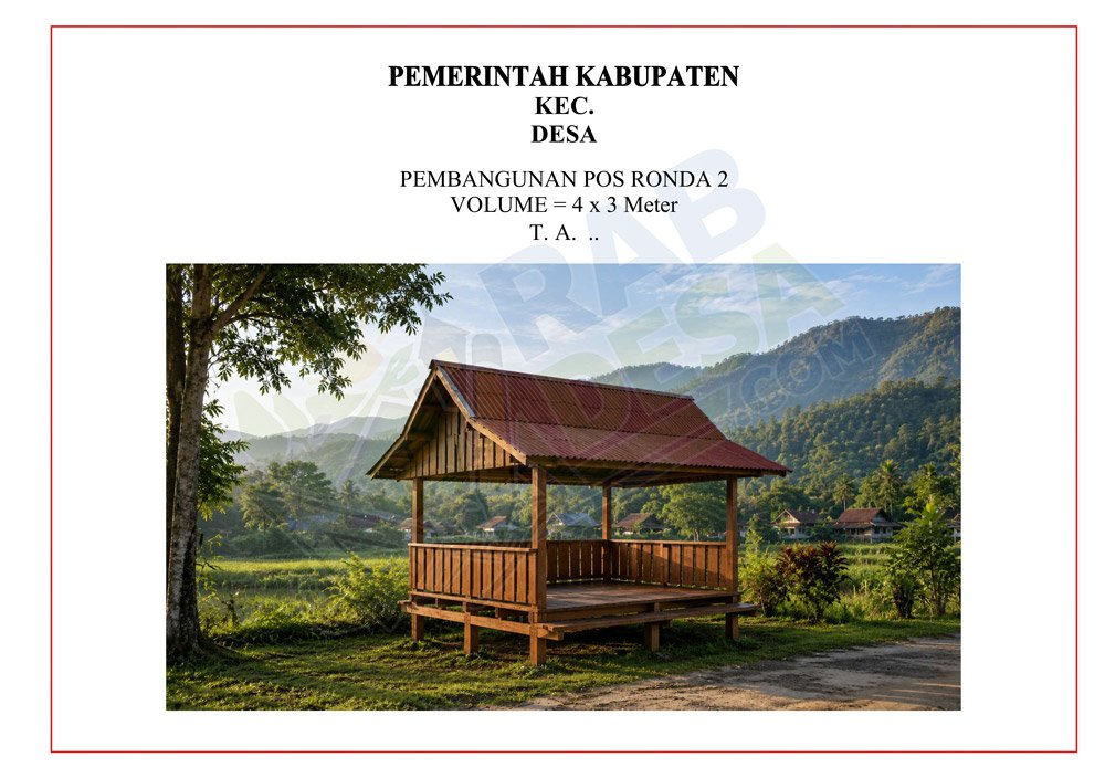 Desain pos ronda desa lengkap dengan gambar dan RAB