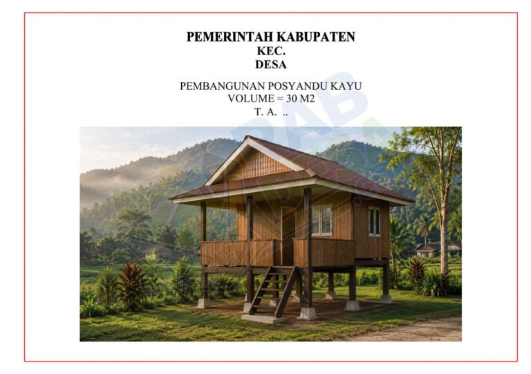 Gambar bangunan Posyandu desa dengan desain siap digunakan