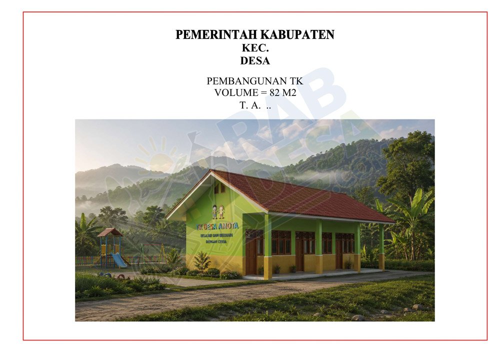 Gambar gedung TK sederhana tampak depan