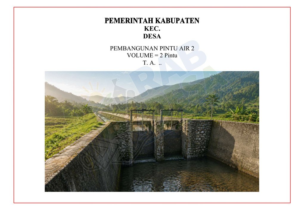 Gambar pintu air desa lengkap dengan RAB