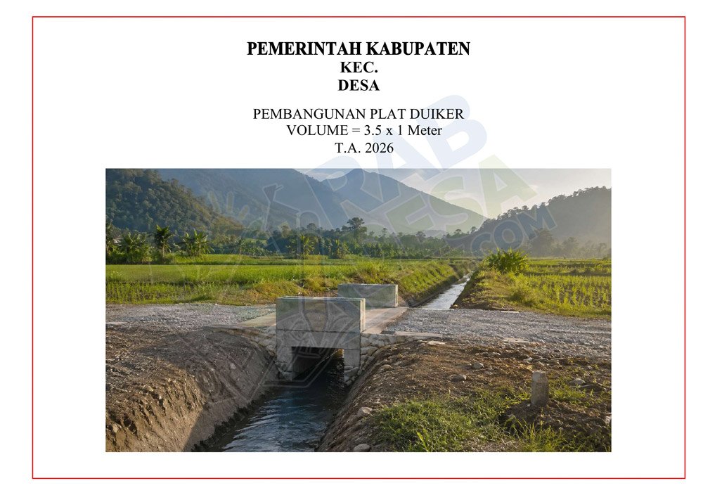 Plat duiker beton untuk jalan desa