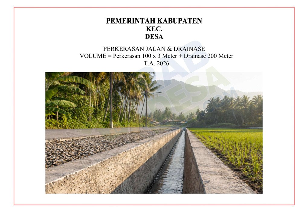 RAB drainase pembangunan desa lengkap dengan gambar dan perhitungan biaya