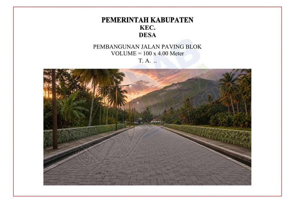 RAB jalan paving blok desa