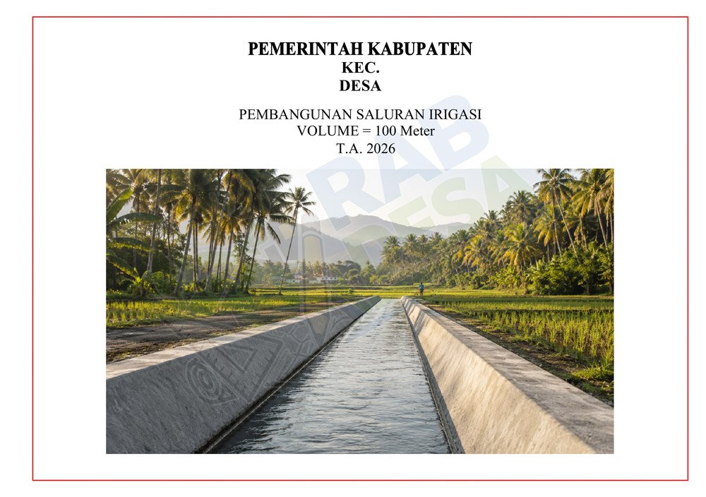 RAB dan gambar pembangunan saluran irigasi desa