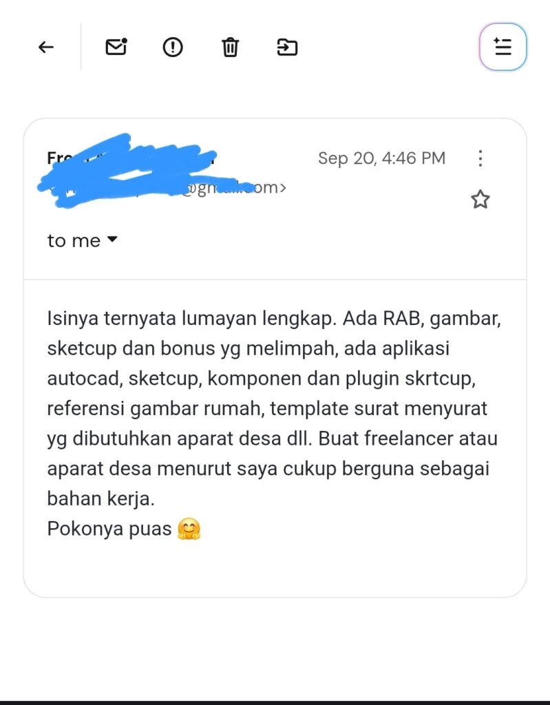 Testimoni pelanggan RABDESA.COM tentang RAB dan gambar pembangunan desa