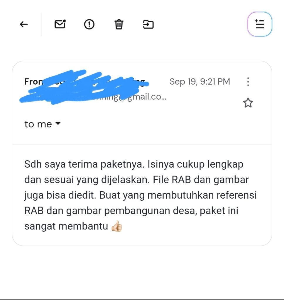 Testimoni pembeli RAB dan gambar pembangunan desa RABDESA.COM