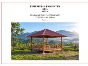 Desain gazebo kayu modern minimalis dengan model sederhana dan tampilan estetik untuk taman dan halaman rumah.
