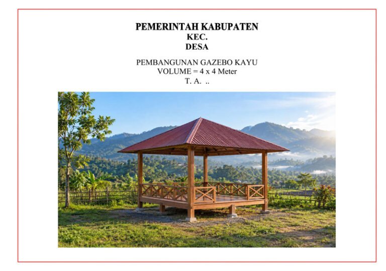 Desain gazebo kayu modern minimalis dengan model sederhana dan tampilan estetik untuk taman dan halaman rumah.